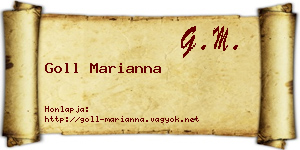 Goll Marianna névjegykártya